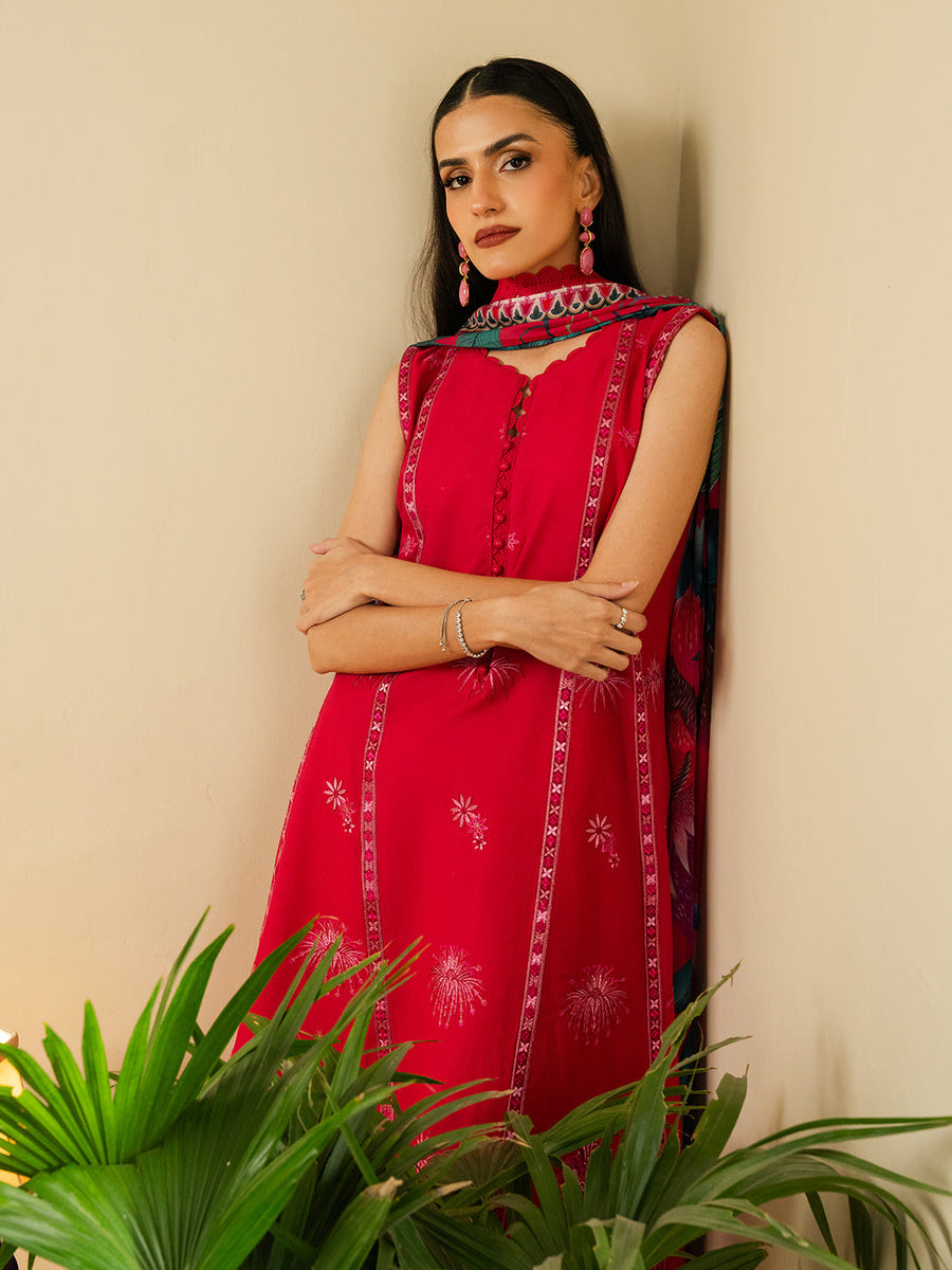 Faiza Faisal Embroidered Summer Lawn Unstitched 3Pc Suit - VENA