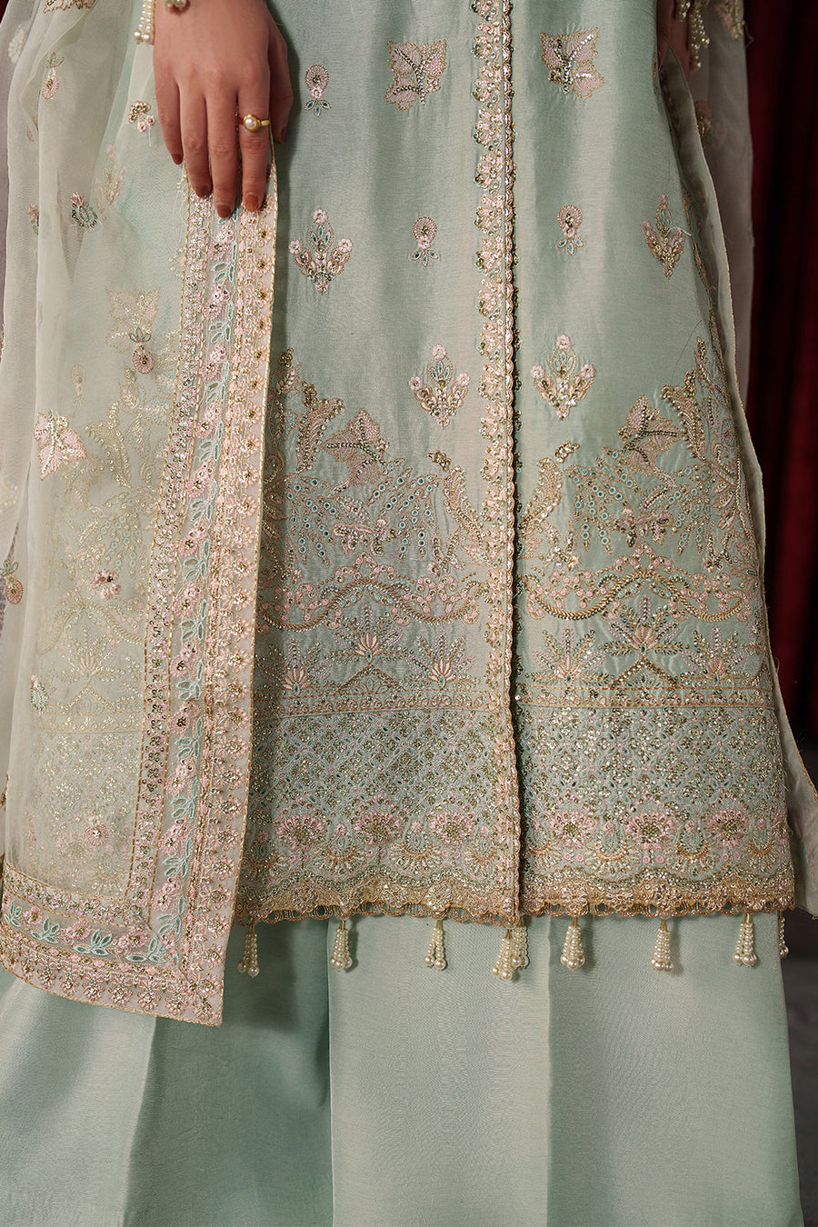 Emaan Adeel Verve Embroidered Raw Silk Unstitched 3Pc Suit - VENEZIA