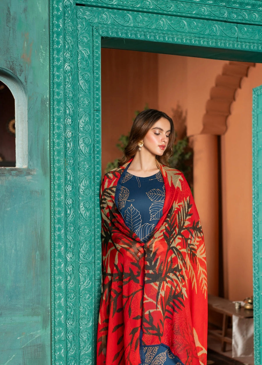 Feathers Dusky Delights Unstitched Digital Printed Lawn 3Pc Suit VEORA-FT450