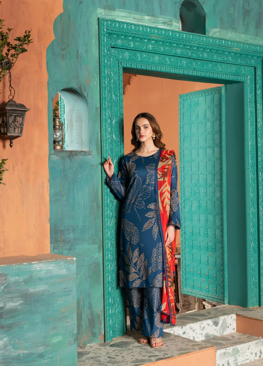 Feathers Dusky Delights Unstitched Digital Printed Lawn 3Pc Suit VEORA-FT450