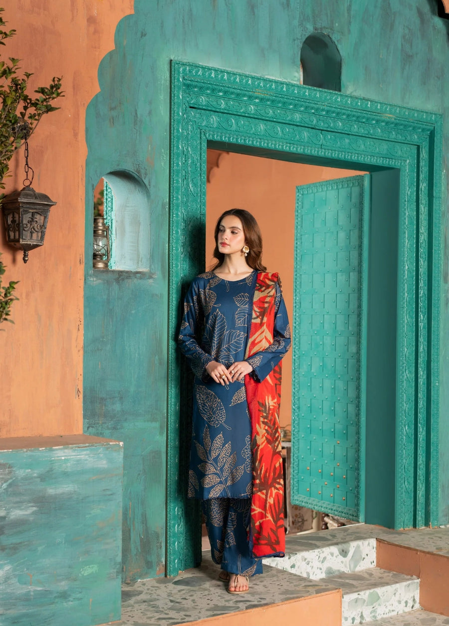 Feathers Dusky Delights Unstitched Digital Printed Lawn 3Pc Suit VEORA-FT450