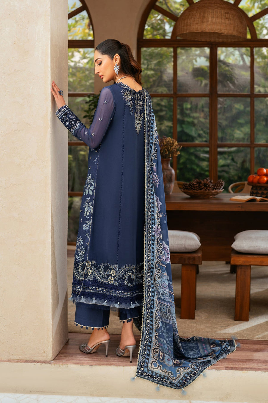 Xenia Formals Niran Embroidered Chiffon Unstitched 3Pc Suit XF-01 VERENA