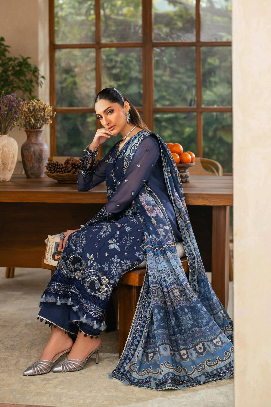 Xenia Formals Niran Embroidered Chiffon Unstitched 3Pc Suit XF-01 VERENA