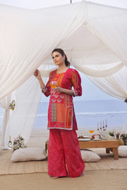 Feathers Whisper Winds Unstitched Printed Lawn 2Pc Suit VERMILION-FT507