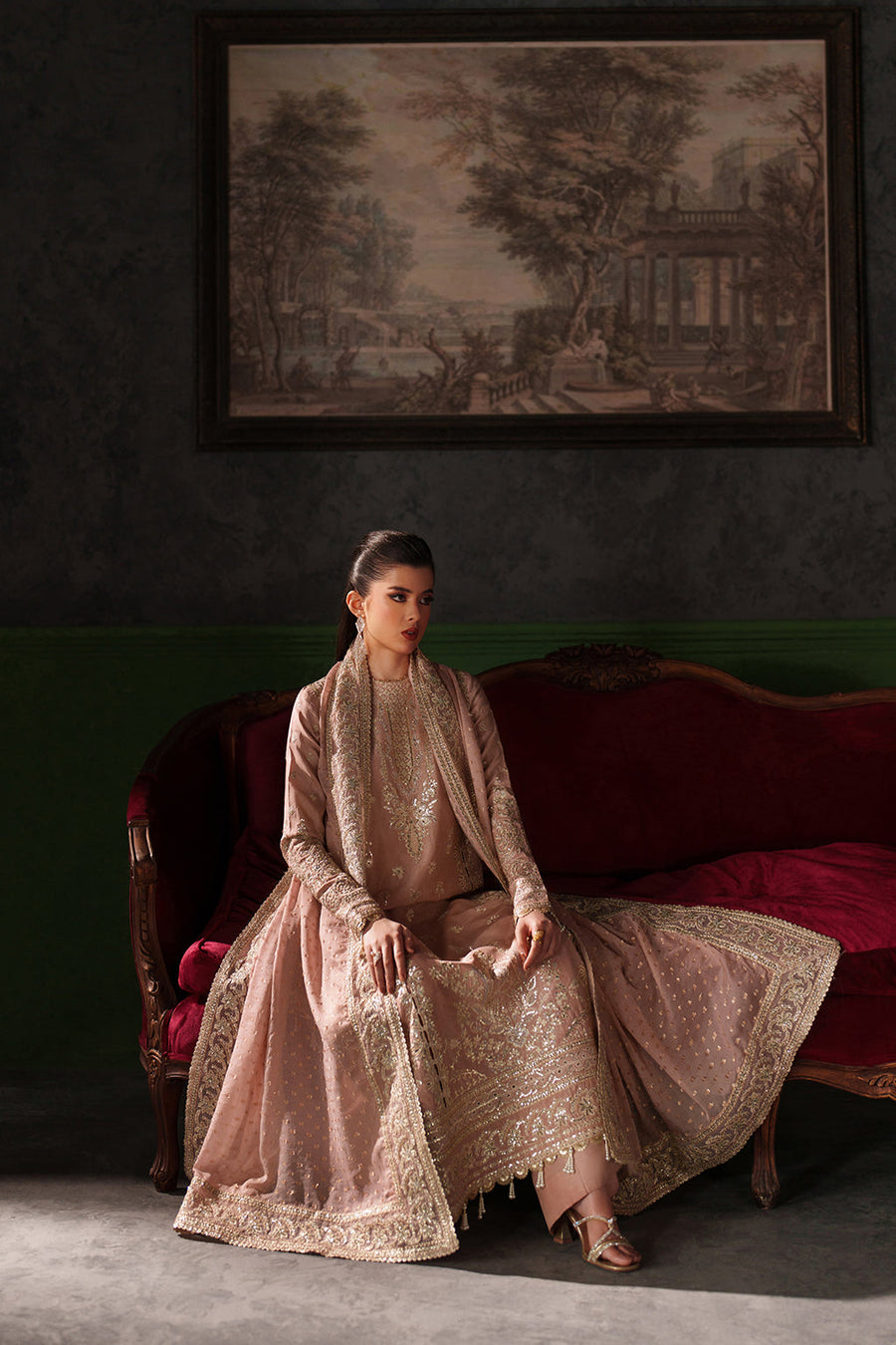 Emaan Adeel Verve Embroidered Raw Silk Unstitched 3Pc Suit - VESPER