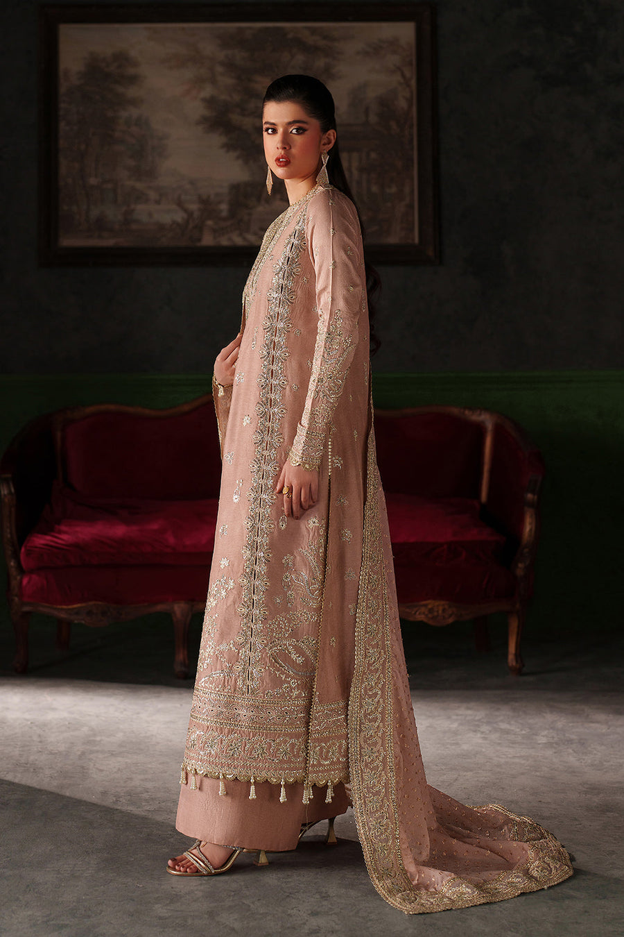 Emaan Adeel Verve Embroidered Raw Silk Unstitched 3Pc Suit - VESPER