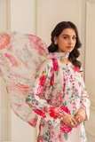 Feathers Frilly Flowers Unstitched Digital Printed Lawn 3Pc Suit VIBREN-FT713