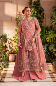 Aylin Wedding Formal Embroidered Organza Unstitched 3Pc Suit - VICTORIA