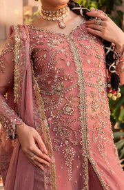 Aylin Wedding Formal Embroidered Organza Unstitched 3Pc Suit - VICTORIA