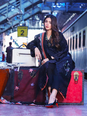 Surmai Musafir Unstitched Premium Embroidered Lawn 3Pc Suit - VICTORIA