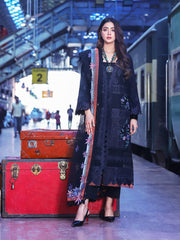 Surmai Musafir Unstitched Premium Embroidered Lawn 3Pc Suit - VICTORIA