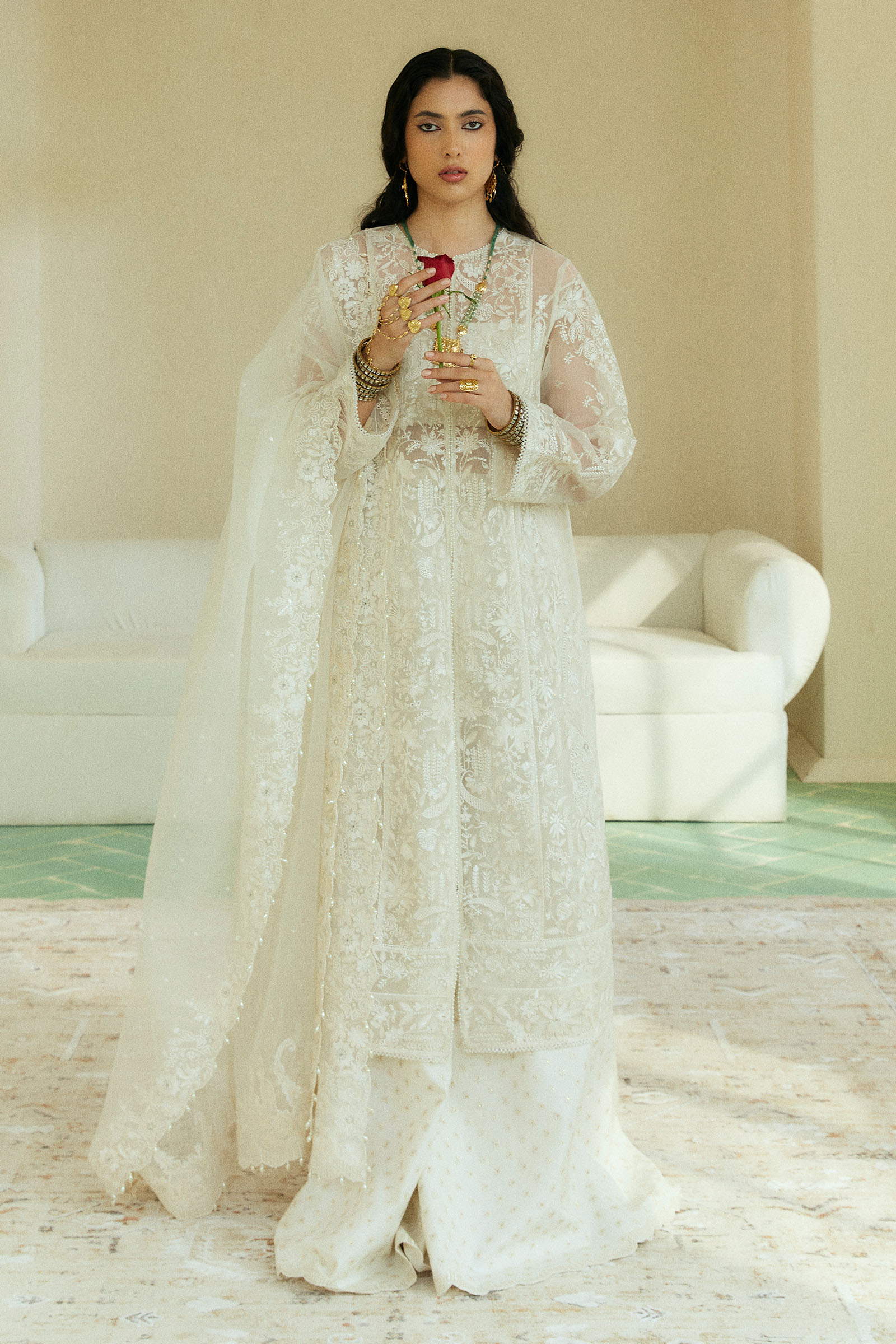 Zara Shahjahan Lovent Embroidered Organza Unstitched 3Pc Suit D-02 VIE Zara Shahjahan Lovent Embroidered Organza Unstitched 3Pc Suit D-02 VIE