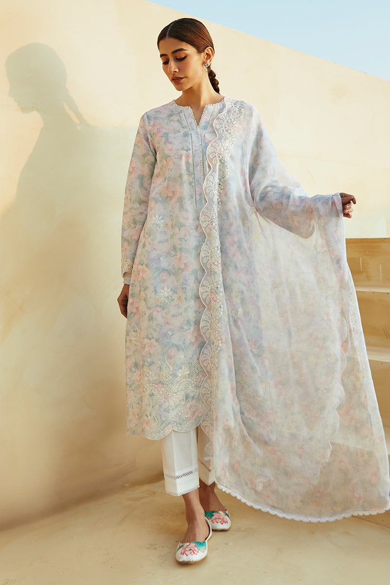 Cross Stitch Premium Embroidered Lawn Unstitched 3Pc Suit D-07 Viola Pearl