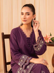 Faiza Faisal FNF Cords Embroidered Lawn Pret 2Pc Suit - VIOLET MIST