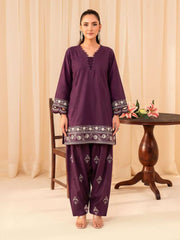 Faiza Faisal FNF Cords Embroidered Lawn Pret 2Pc Suit - VIOLET MIST