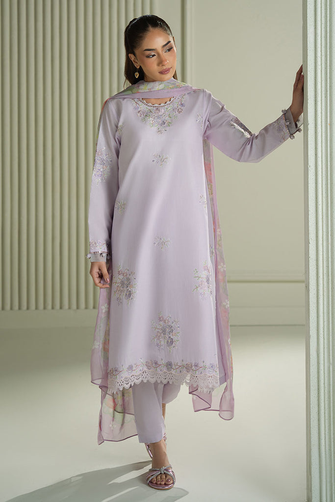 Cross Stitch Mahiri Embroidered Lawn Unstitched 3Pc Suit - VIOLET VEIL