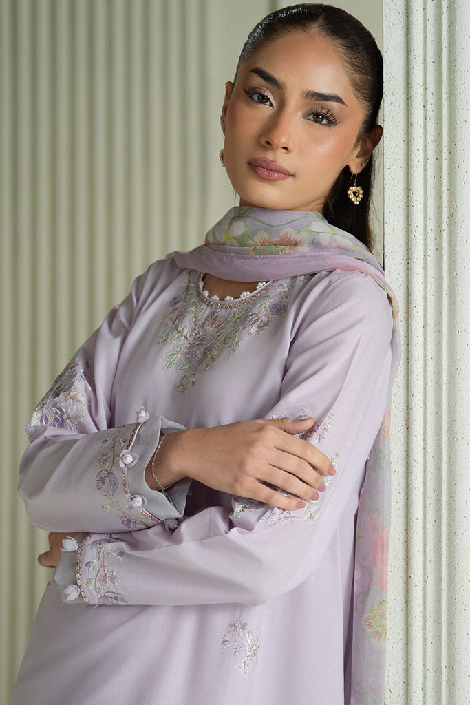 Cross Stitch Mahiri Embroidered Lawn Unstitched 3Pc Suit - VIOLET VEIL