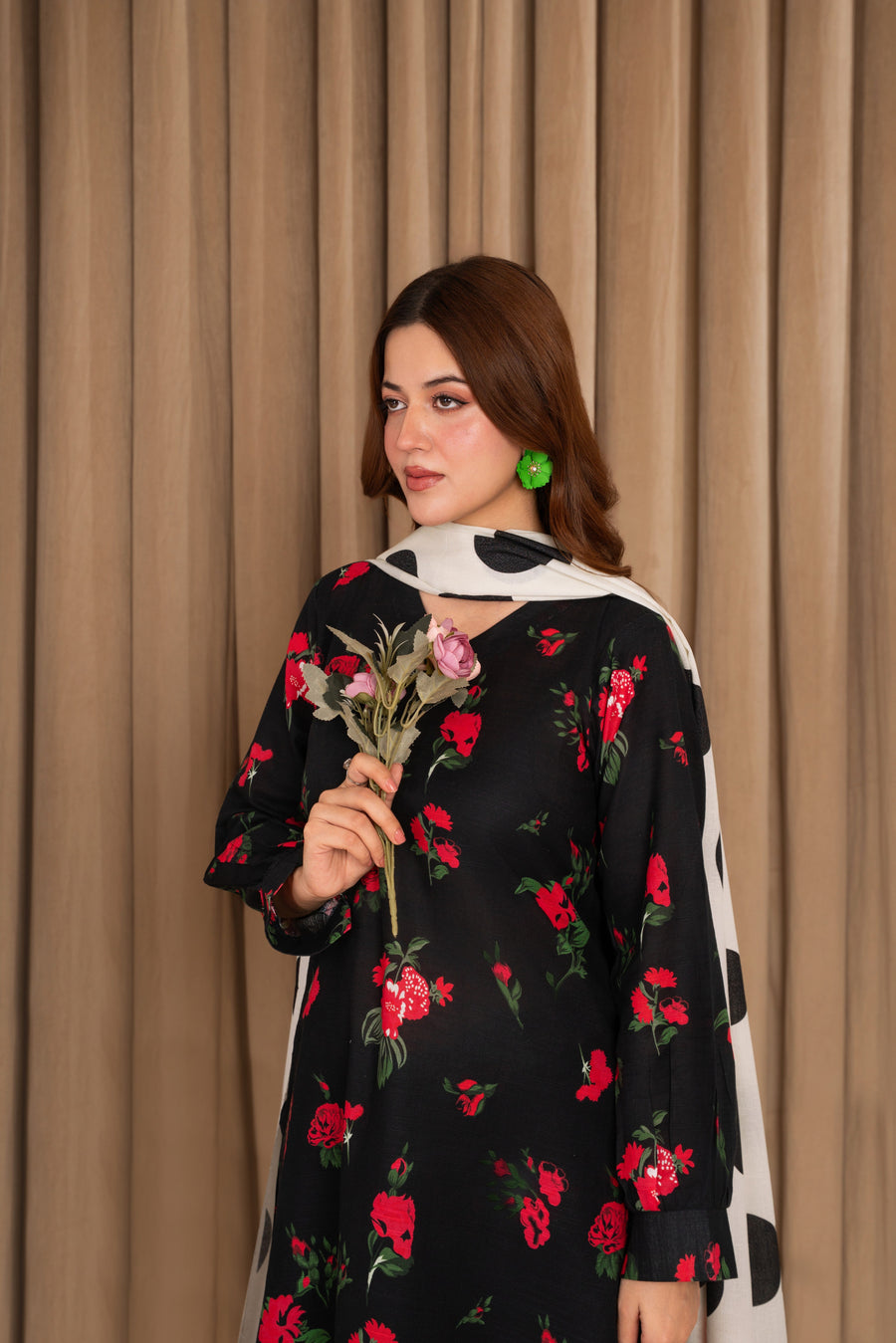 Feathers Digital Printed Khaddar Unstitched 3Pc Suit VIRENNE-FT596
