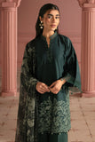Cross Stitch Premium Embroidered Lawn Unstitched 3Pc Suit - VIRIDIAN GREEN