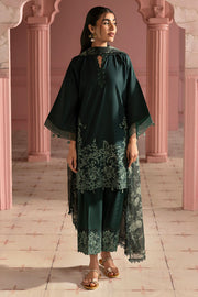 Cross Stitch Premium Embroidered Lawn Unstitched 3Pc Suit - VIRIDIAN GREEN
