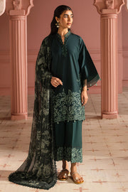 Cross Stitch Premium Embroidered Lawn Unstitched 3Pc Suit - VIRIDIAN GREEN