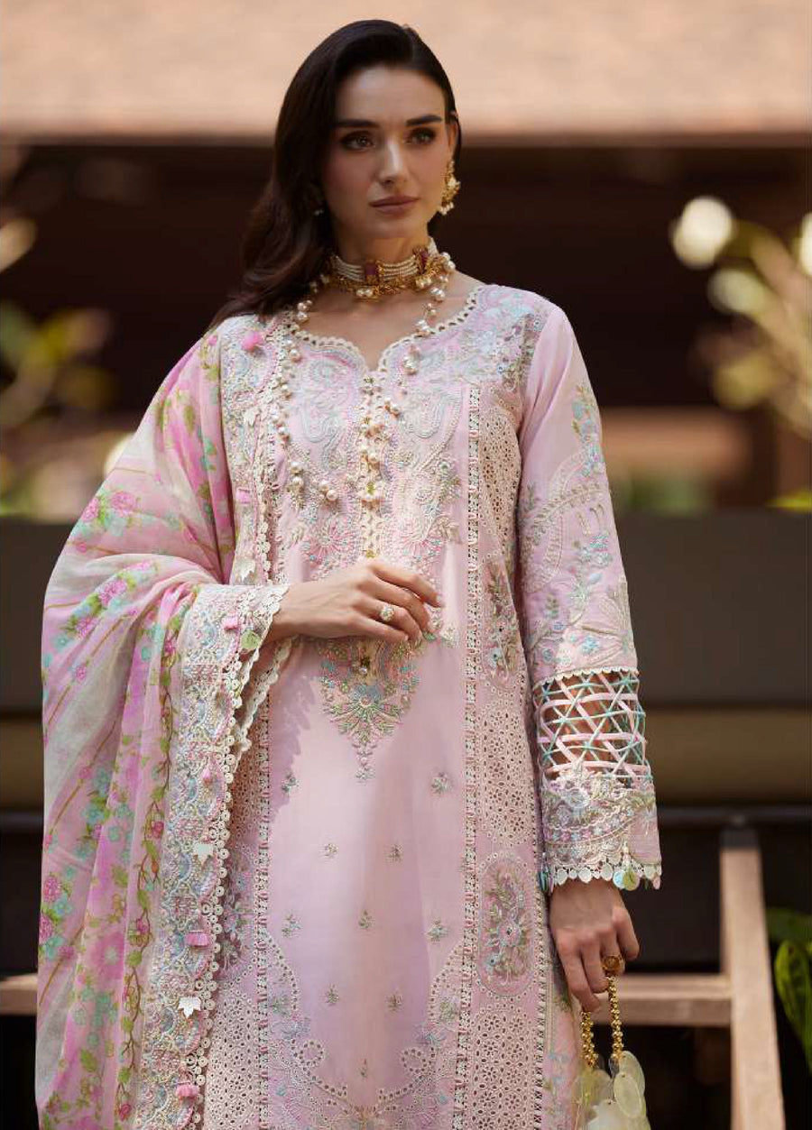 Kanwal Malik Ariya Embroidered Lawn Unstitched 3Pc Suit - VIVIAN