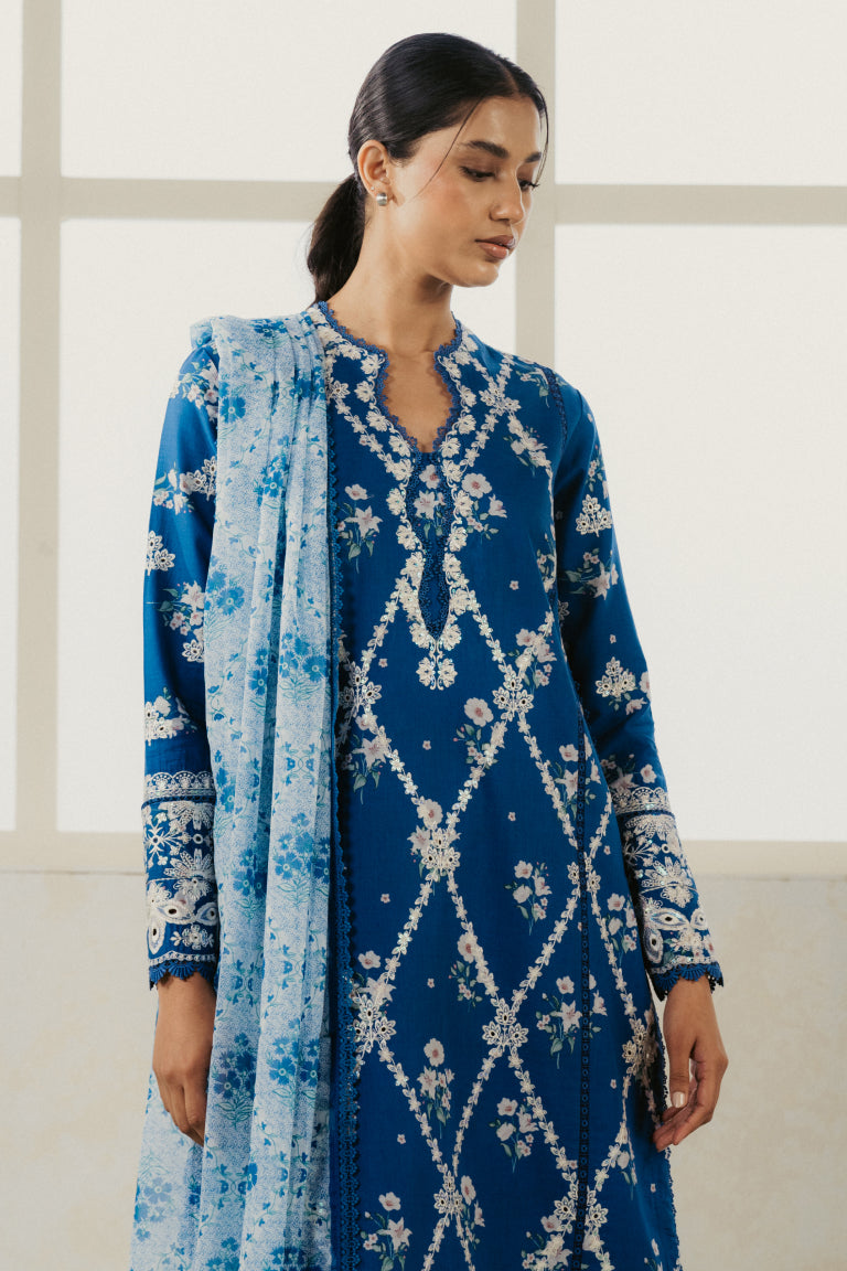 Ayzel Amore Embroidered Unstitched Lawn 3Pc Suit - VORY