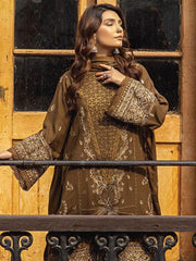 Vasal by Humdum Embroidered Peach Leather Unstitched 3Pc Suit VS-01