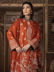 Vasal by Humdum Embroidered Peach Leather Unstitched 3Pc Suit VS-02