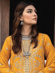 Vasal by Humdum Embroidered Peach Leather Unstitched 3Pc Suit VS-09