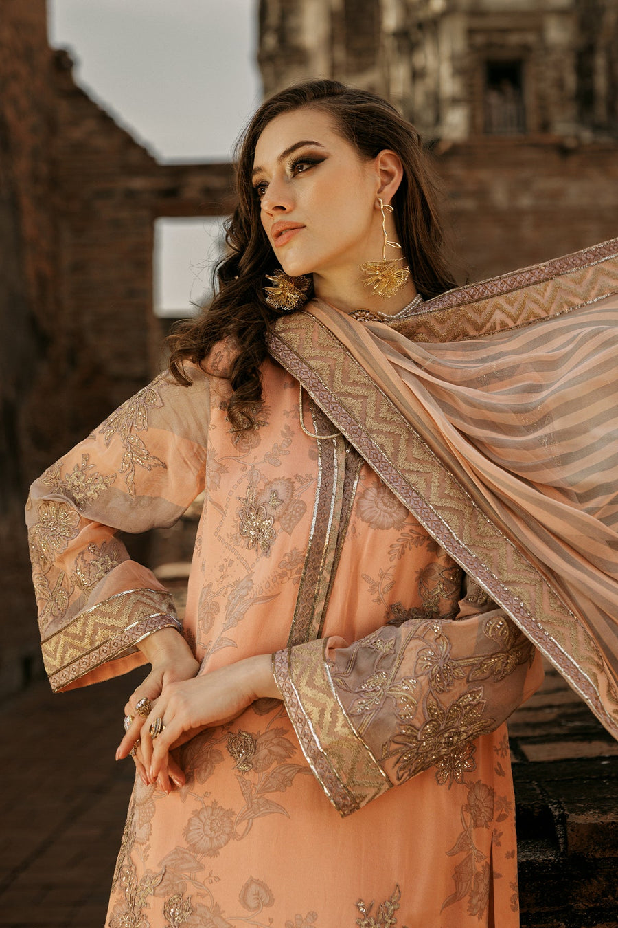 Charizma Vasal Embroidered Chiffon Unstitched 3Pc Suit VSL25-05