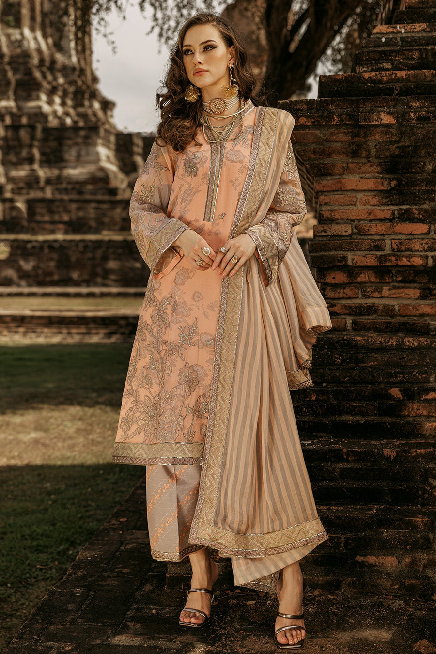 Charizma Vasal Embroidered Chiffon Unstitched 3Pc Suit VSL25-05