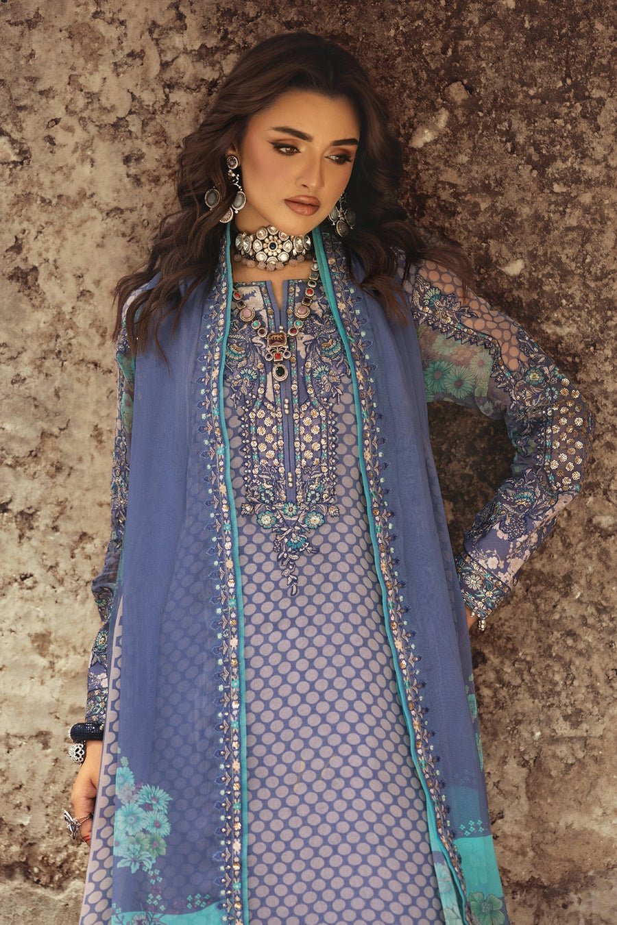 Charizma Vasal Vol-02 Embroidered Chiffon Unstitched 3Pc Suit VSL25-07