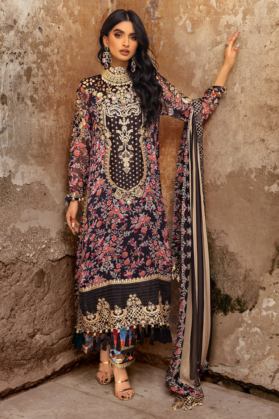 Charizma Vasal Vol-02 Embroidered Chiffon Unstitched 3Pc Suit VSL25-09