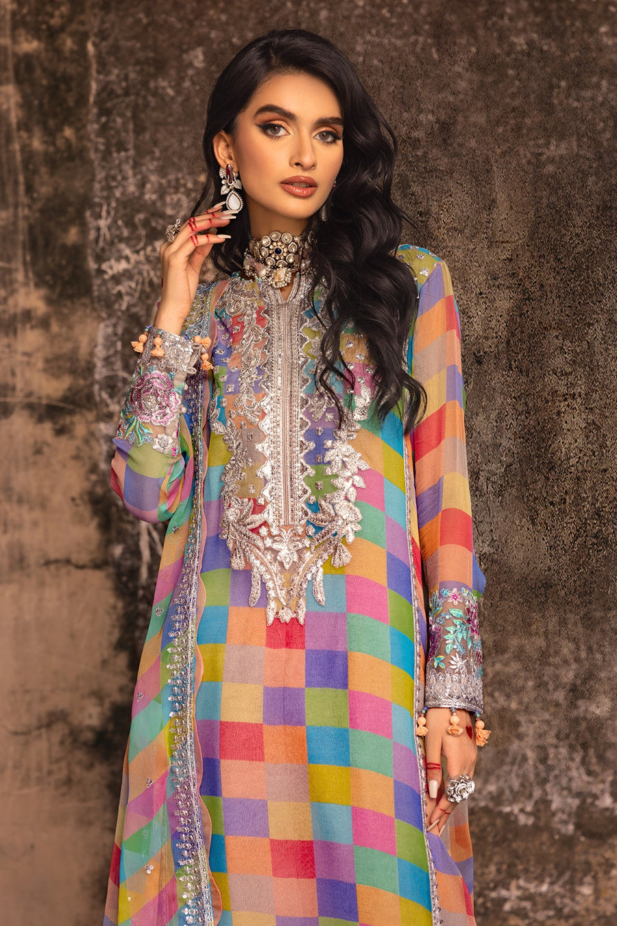 Charizma Vasal Vol-02 Embroidered Chiffon Unstitched 3Pc Suit VSL25-14