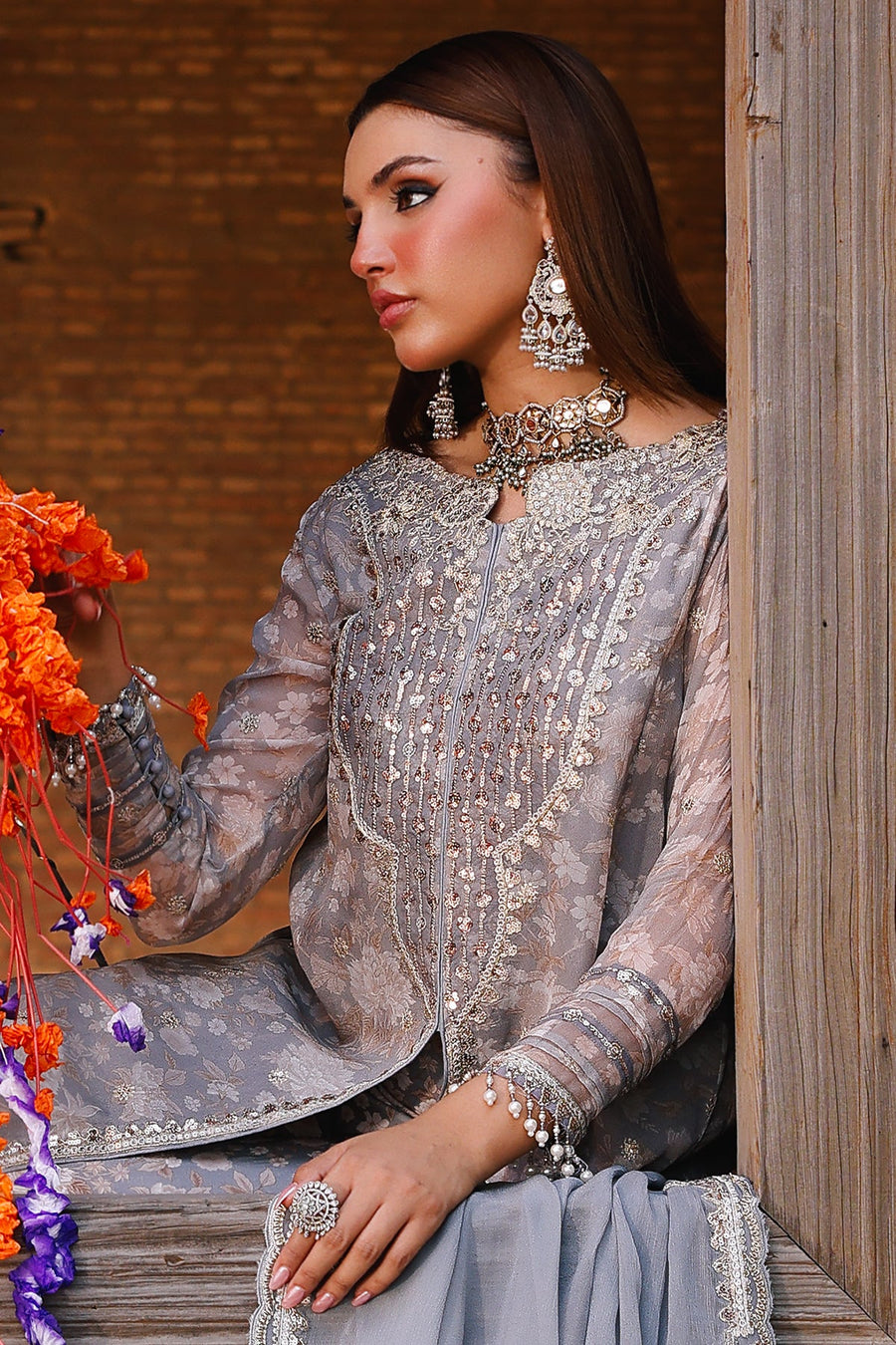 Charizma Vasal Vol-03 Embroidered Chiffon Unstitched 3Pc Suit VSL25-22