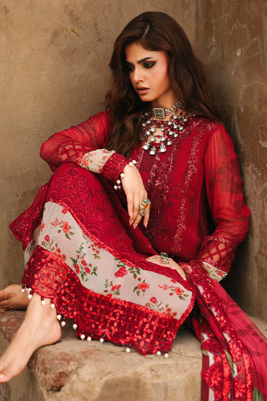 Charizma Vasal Vol-04 Embroidered Chiffon Unstitched 3Pc Suit VSL25-25