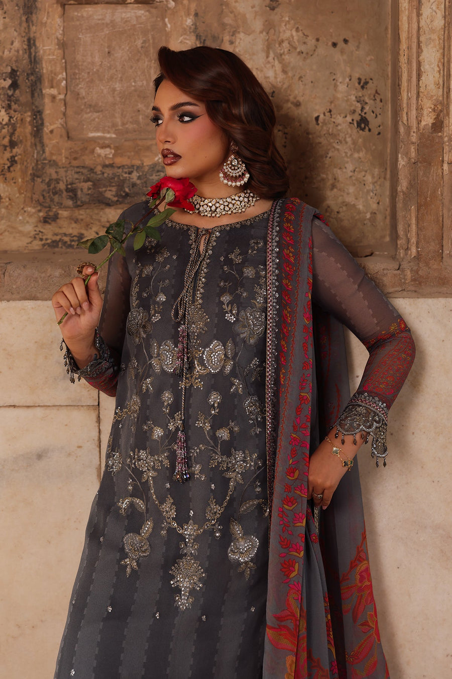 Charizma Vasal Vol-06 Embroidered Chiffon Unstitched 3Pc Suit VSL25-41