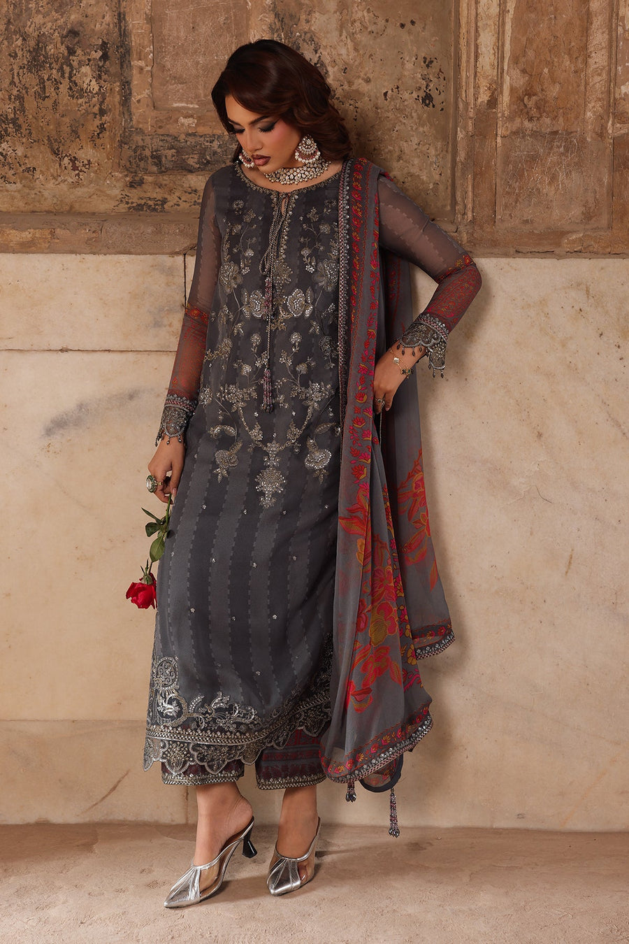 Charizma Vasal Vol-06 Embroidered Chiffon Unstitched 3Pc Suit VSL25-41