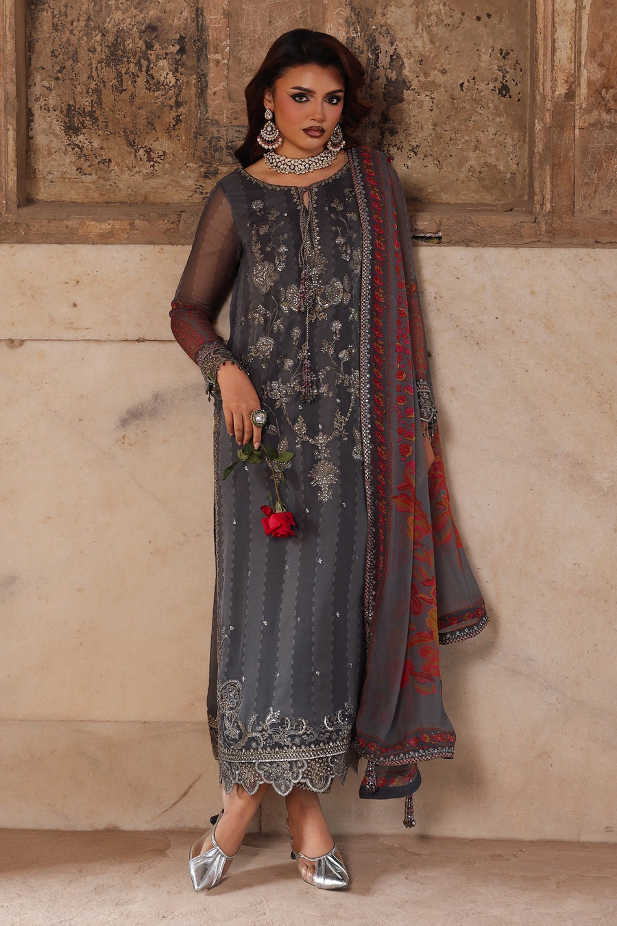 Charizma Vasal Vol-06 Embroidered Chiffon Unstitched 3Pc Suit VSL25-41