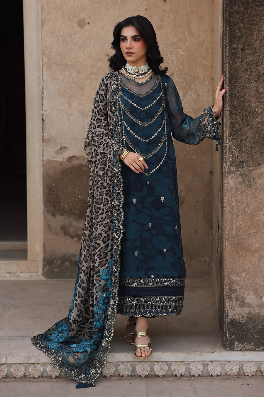 Charizma Vasal Vol-06 Embroidered Chiffon Unstitched 3Pc Suit VSL25-43