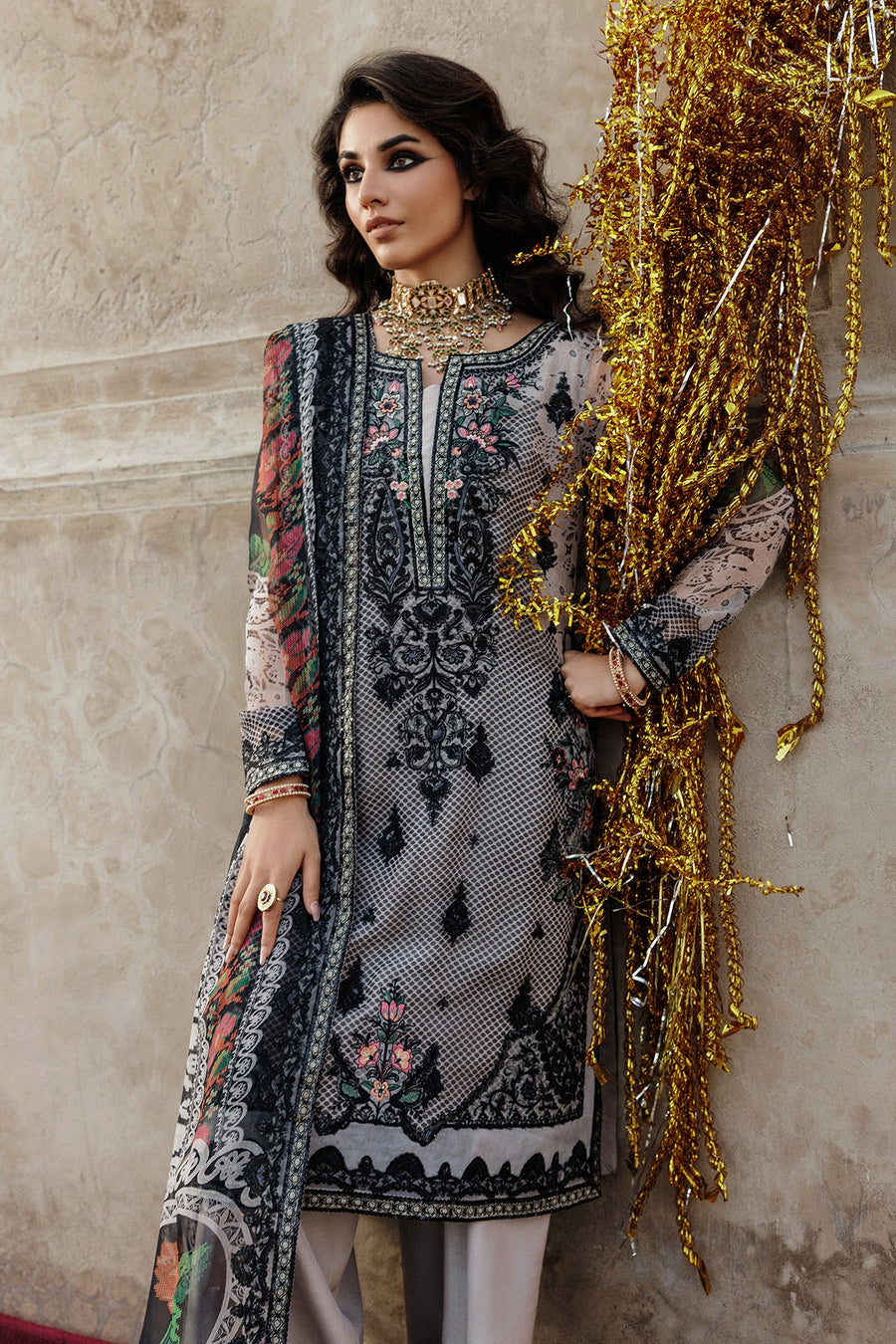 Charizma Vasal Vol-06 Embroidered Chiffon Unstitched 3Pc Suit VSL25-44