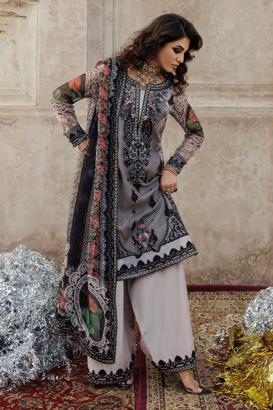 Charizma Vasal Vol-06 Embroidered Chiffon Unstitched 3Pc Suit VSL25-44