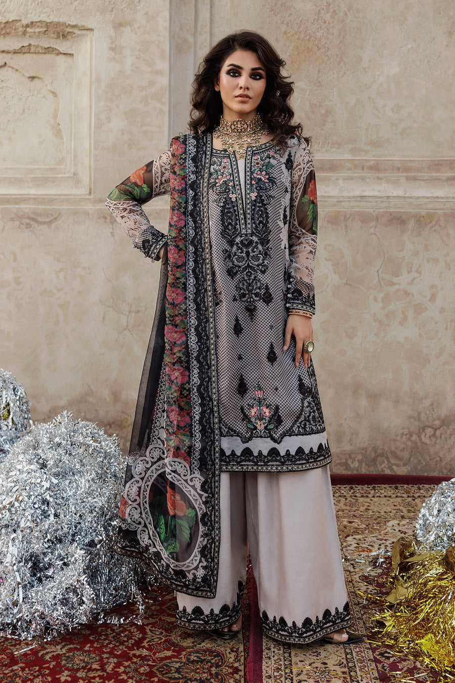 Charizma Vasal Vol-06 Embroidered Chiffon Unstitched 3Pc Suit VSL25-44