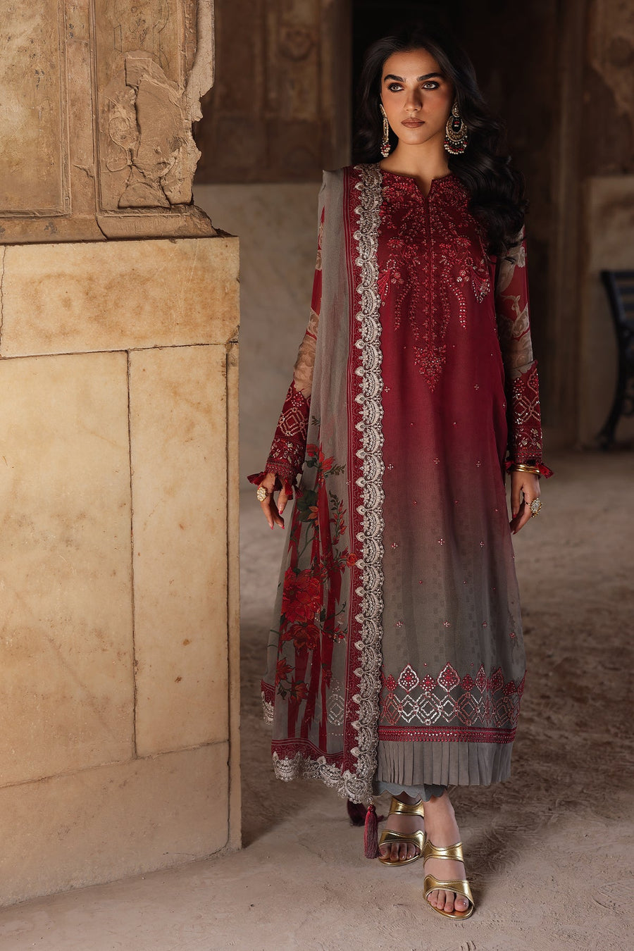 Charizma Vasal Vol-06 Embroidered Chiffon Unstitched 3Pc Suit VSL25-45