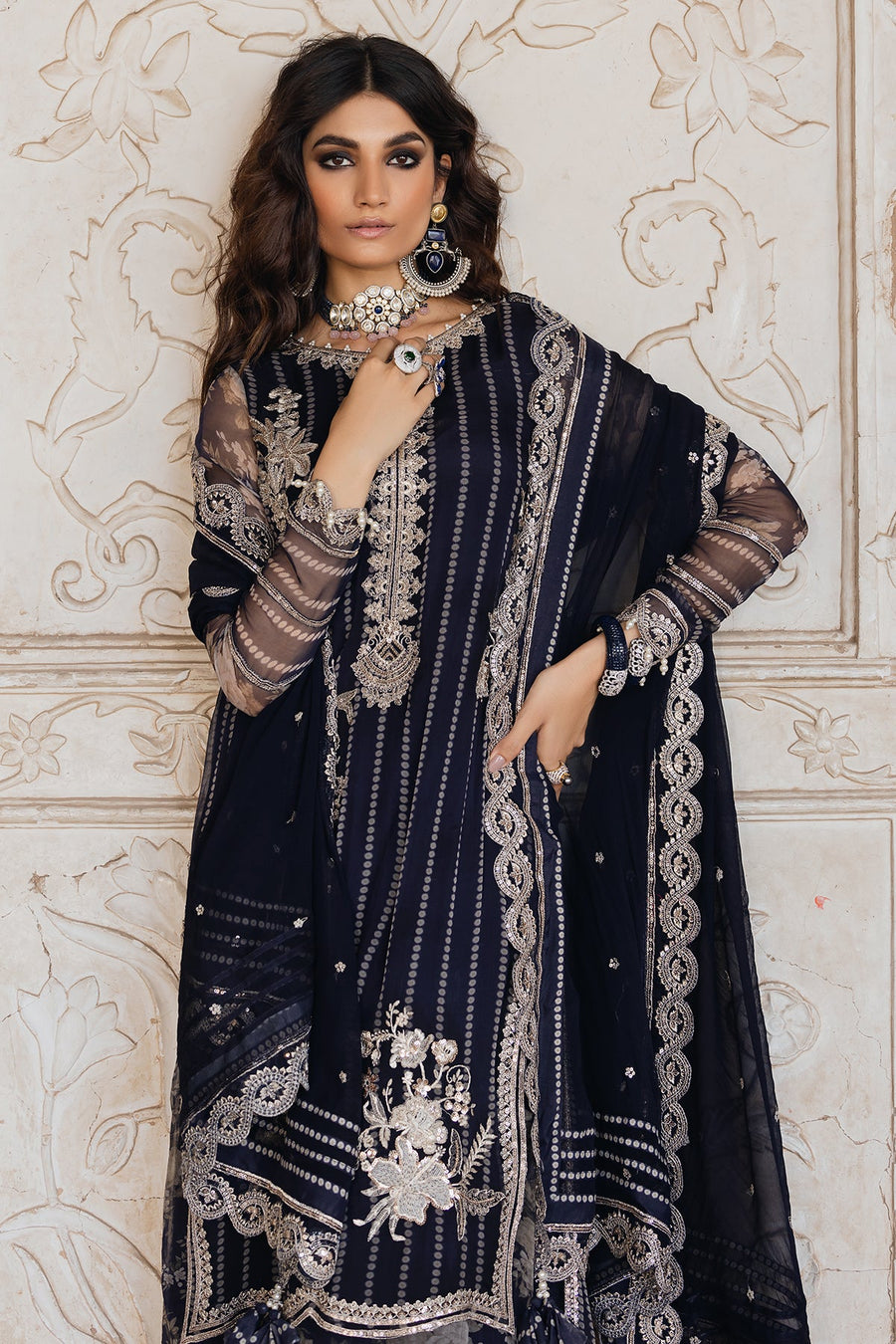 Charizma Vasal Embroidered Luxury Chiffon Unstitched 3Pc Suit VSL5-15