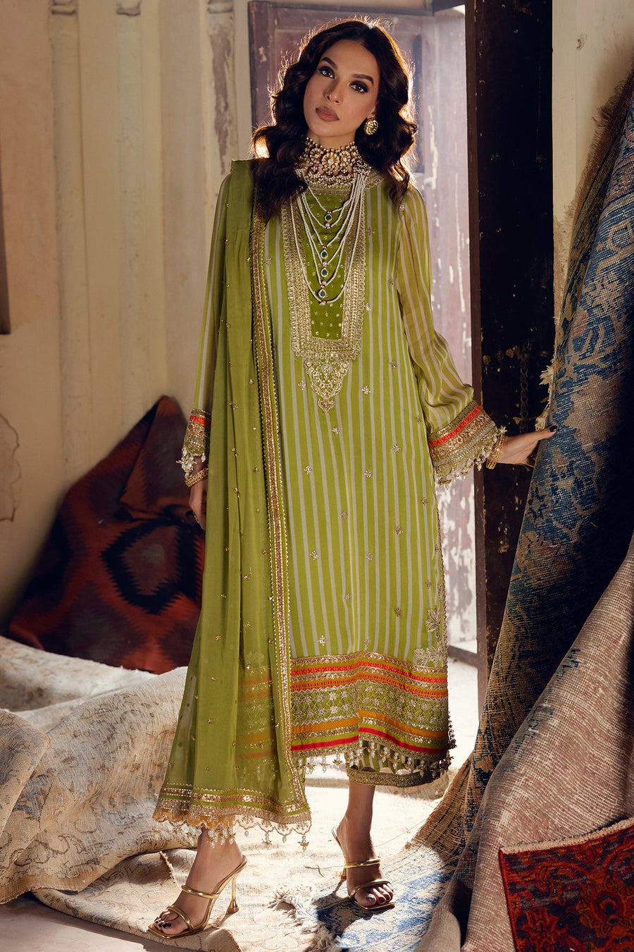 Charizma Vasal Embroidered Luxury Chiffon Unstitched 3Pc Suit VSL5-19