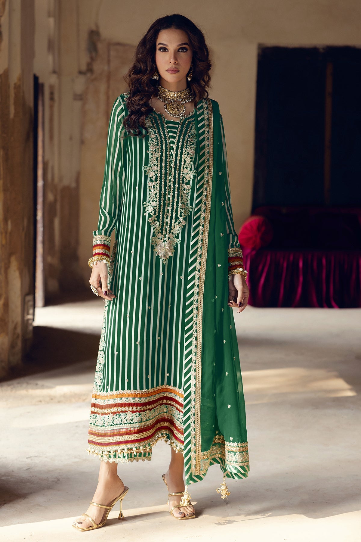 pakistani luxury chiffon dress Ramsha Satrangi Pakistani Luxury Chiffon Dress Price: $145 USD 100% Original From The Brand Free Custom Tailoring with all Accessories To Buy: Search with product code db31117 at