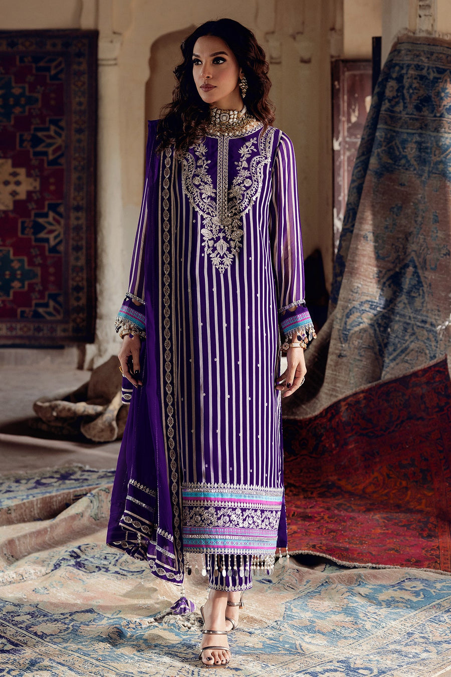 Charizma Vasal Embroidered Luxury Chiffon Unstitched 3Pc Suit VSL5-21
