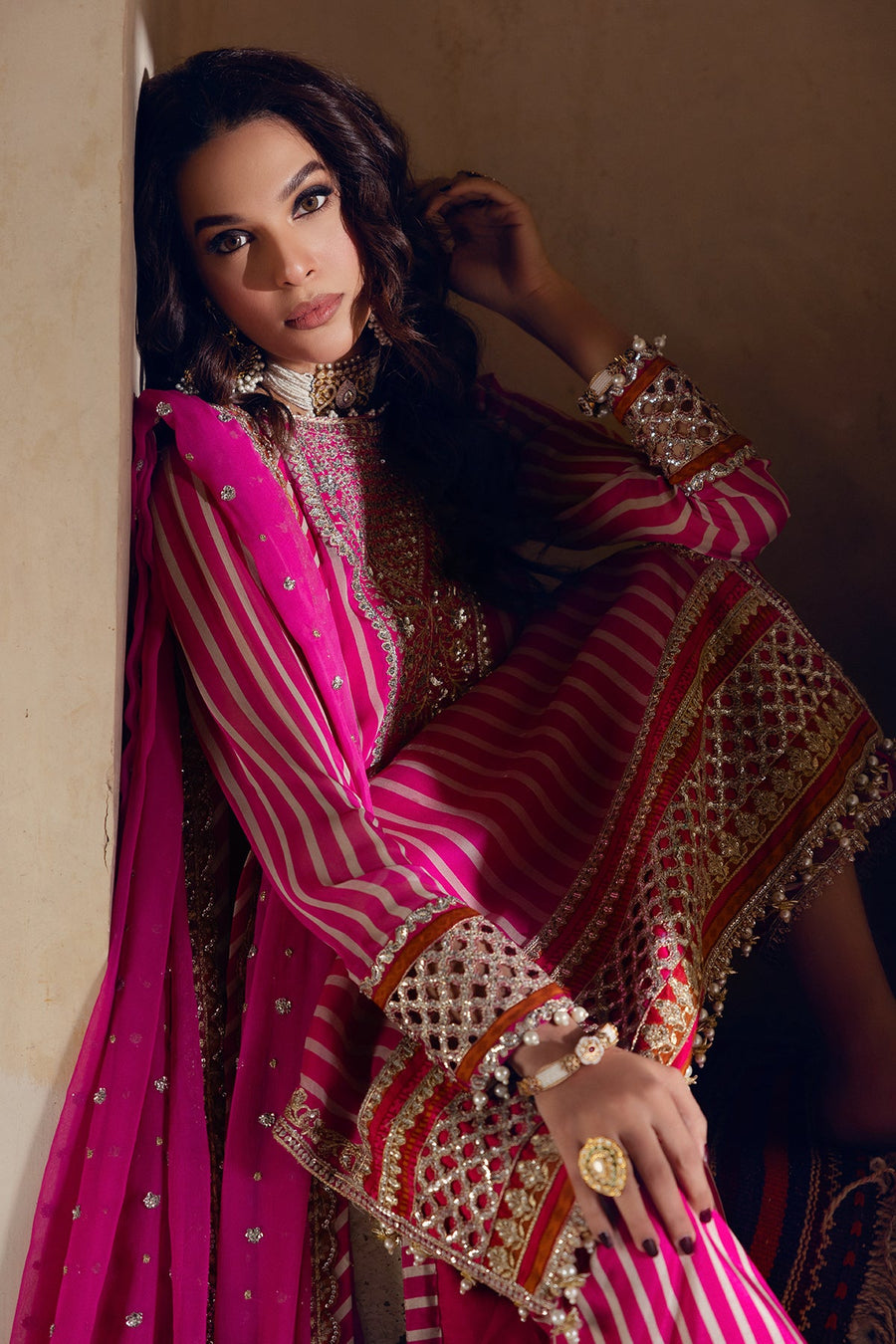 Charizma Vasal Embroidered Luxury Chiffon Unstitched 3Pc Suit VSL5-22